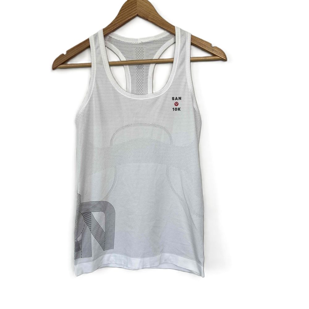 Lululemon Sz6 Tank Top White Swiftly Racerback Special Edition San Diego 10k Run